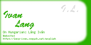 ivan lang business card